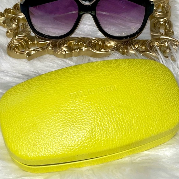 Authentic Emilio Pucci Sunglasses EP 56 black w/ gradient violet lenses - Picture 9 of 10